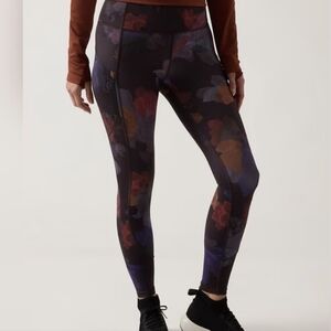 Athleta XL Tall Rainier printed tights Gem floral pattern